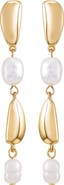 Vince Camuto Faux Pearl Linear Drop Earrings