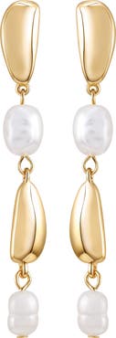 Vince Camuto Faux Pearl Linear Drop Earrings