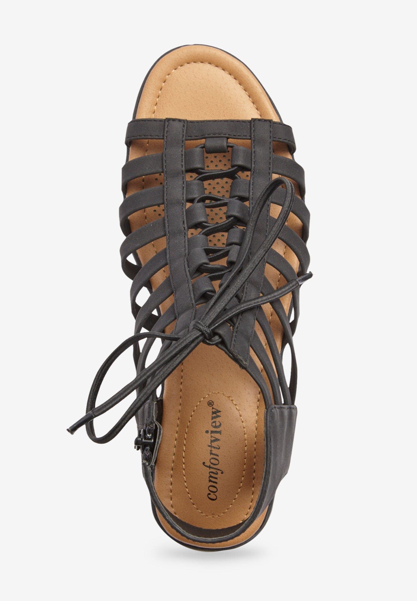 Comfortview The Renata Sandal, Alternate, color, Black