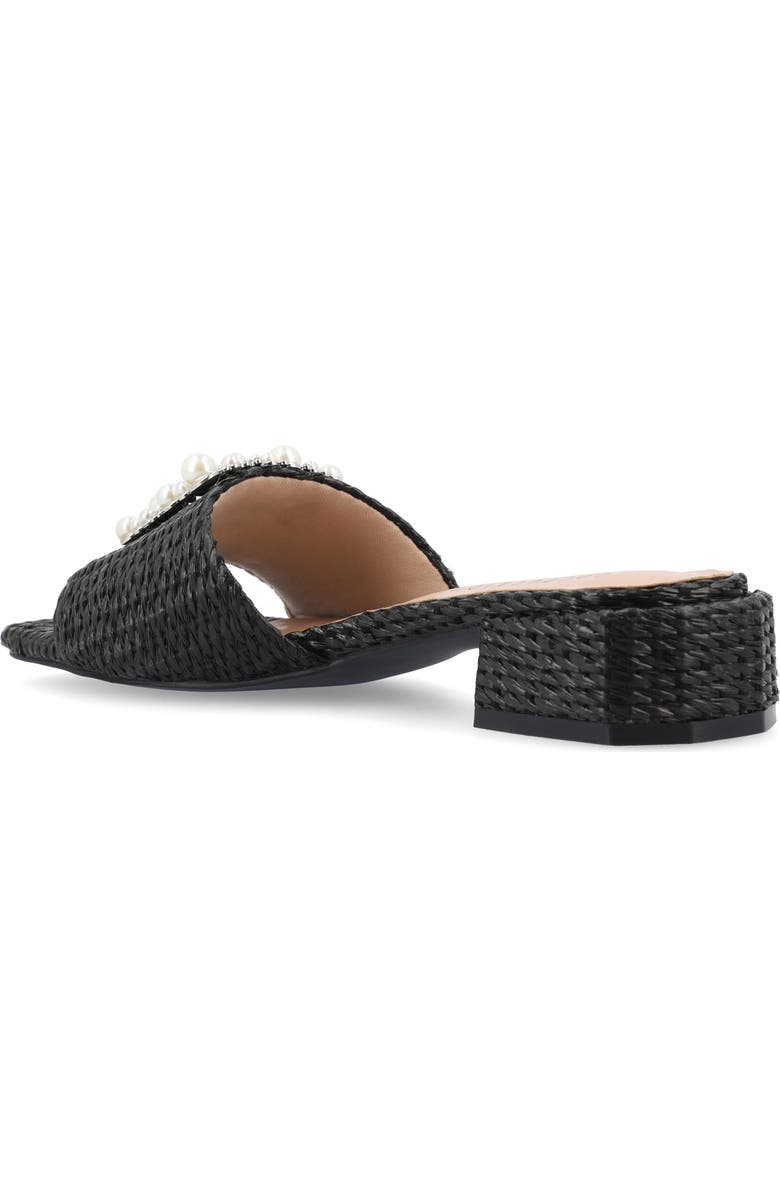 Journee Collection Justina Embellished Raffia Slide Sandal, Alternate, color,