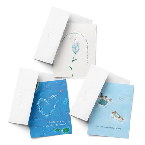 Sympathy Greeting Card Pack Sets (3 ct, Assorted) Forever Remembered, Speedy Recovery, A Phone Call Away