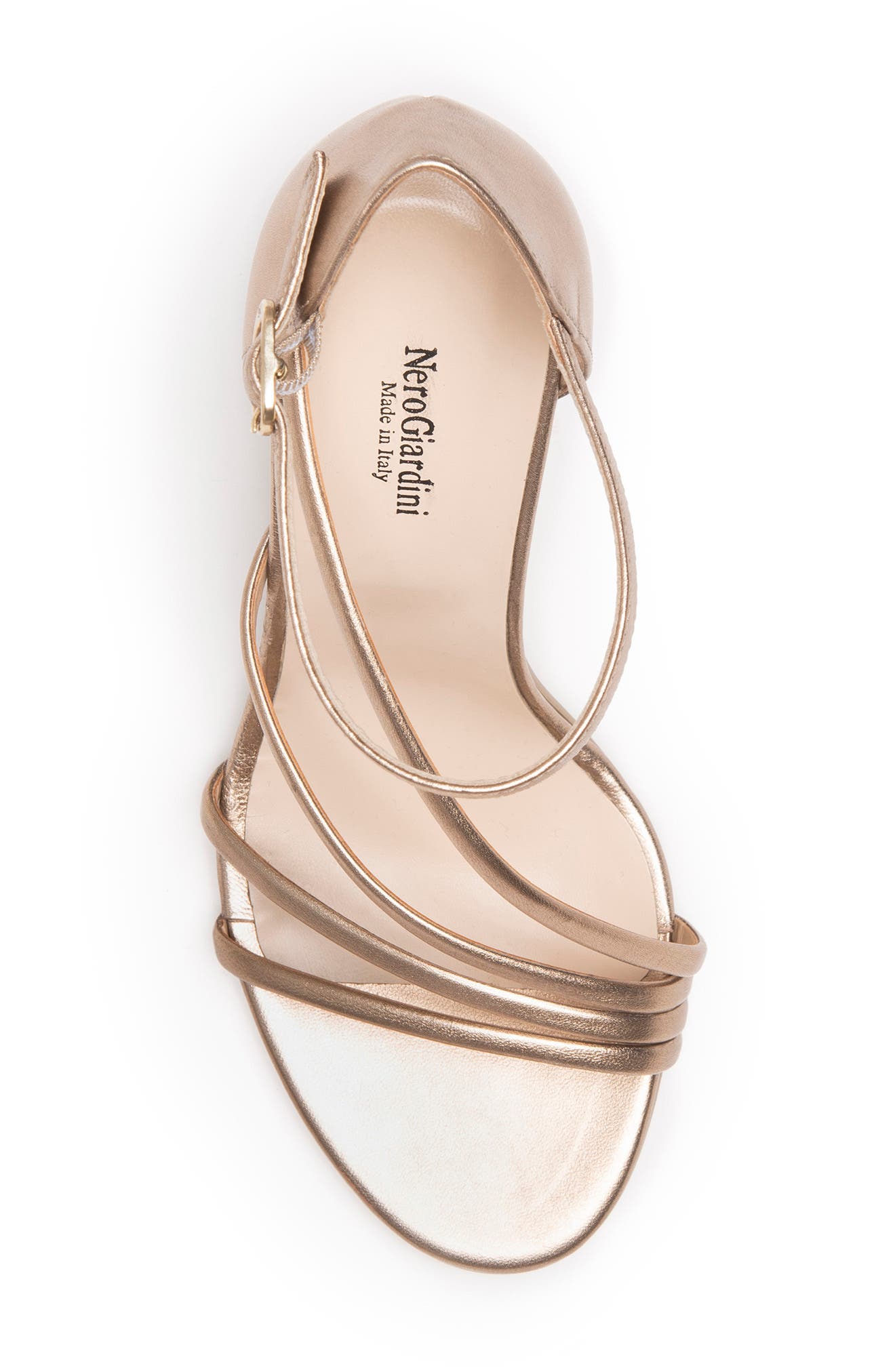 NeroGiardini Strappy Sandal, Alternate, color, Metallic
