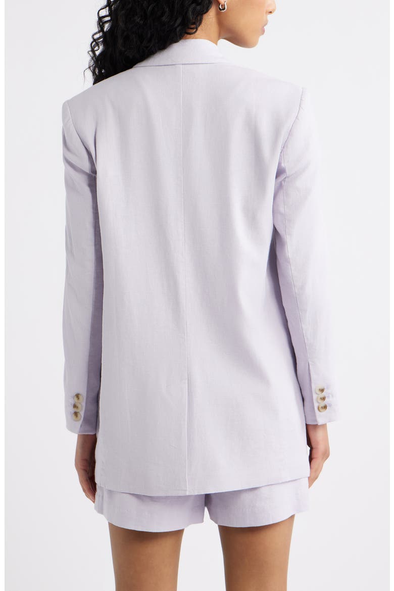 Everyday Linen Blend Blazer, Alternate, color, PURPLE EVENING