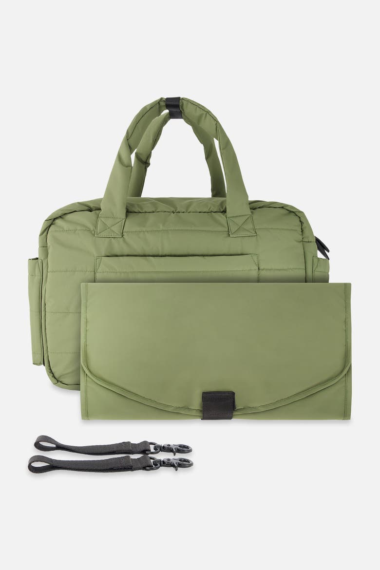 Water-Repellent 7-Compartment Changing Mat Diaper Bag, Alternate, color, Olive Green