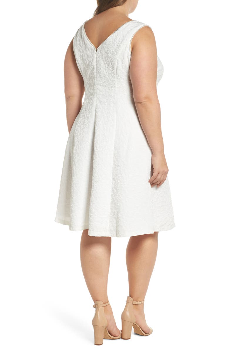 London Times Textured Fit & Flare Dress, Alternate, color,