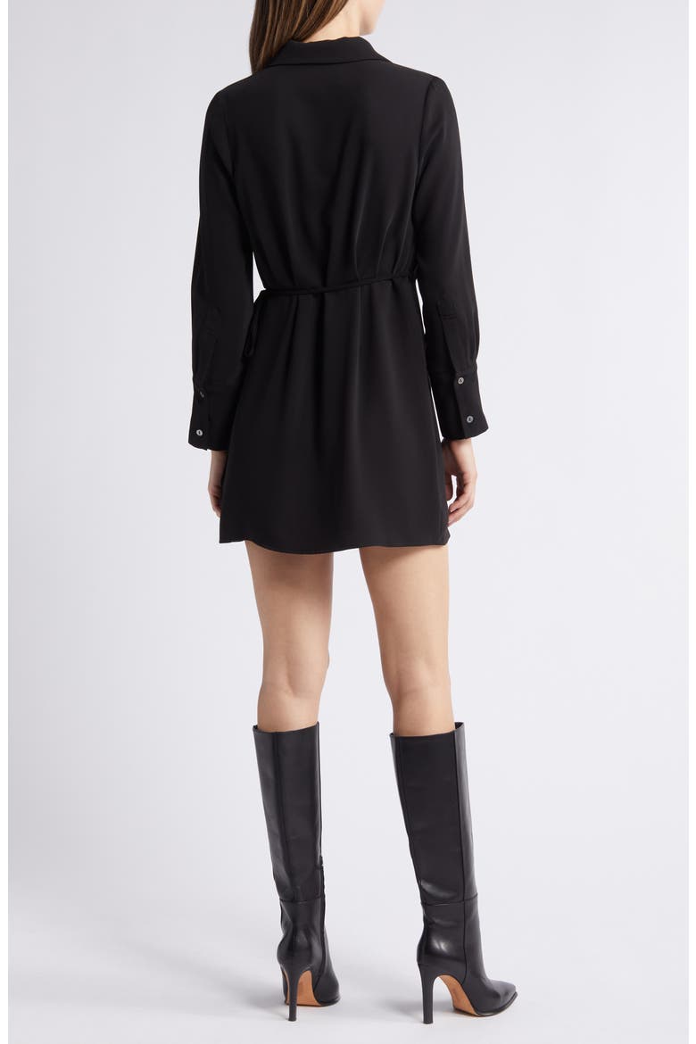 Long Sleeve Sheath Shirtdress, Alternate, color, BLACK