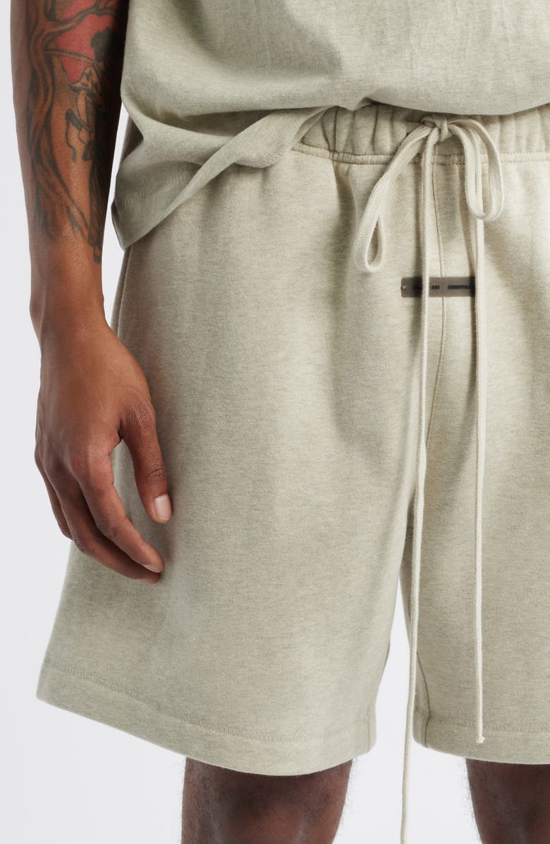Fear of God Essentials Fleece Soccer Shorts, Alternate, color, Heather Stone