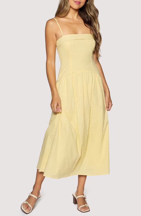 Sunlit Whimsy Cotton Midi Dress