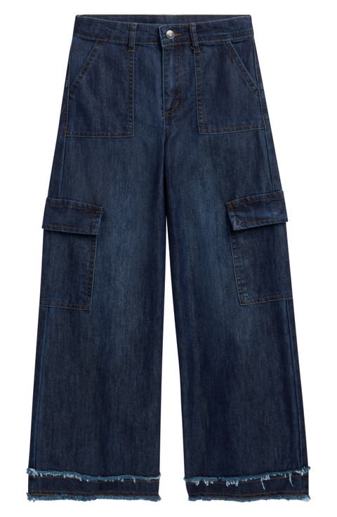 Kids' Wide Leg Cargo Jeans