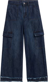 Tractr Kids' Wide Leg Cargo Jeans
