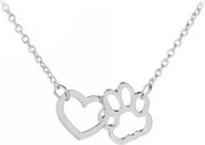Hollywood Sensation HeartPaws 18K Gold Plated Heart and Paw Necklace