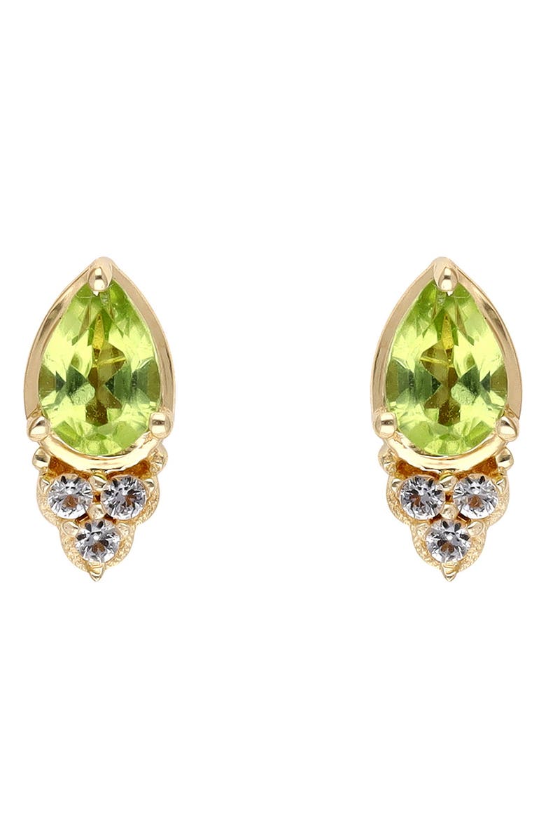 YS GEMS Peridot & White Topaz Stud Earrings, Alternate, color, 