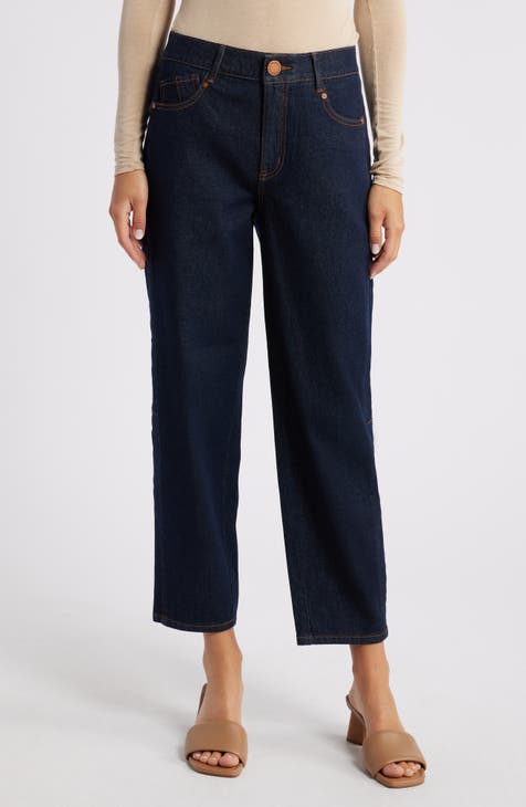 Aspen Barrel-Leg Elastic Waist Jeans | Dark Denim