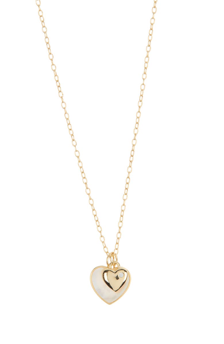 Argento Vivo Sterling Silver Double Heart Pendant Necklace, Main, color, Gold