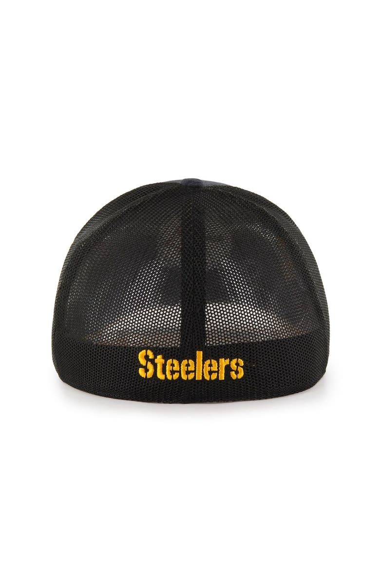 '47 Men's '47 Black Pittsburgh Steelers Pixelation Trophy Flex Hat, Alternate, color, 