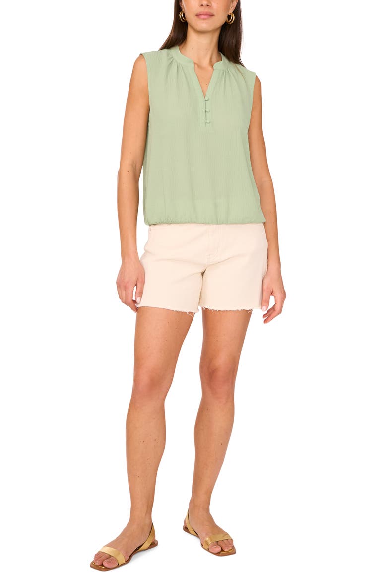 Sleeveless Crepe Bubble Top, Alternate, color, EUCALYPTUS