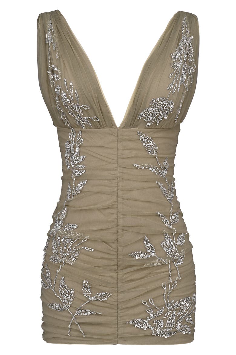 Iolana Embellished Tulle Minidress, Alternate, color, SILVER