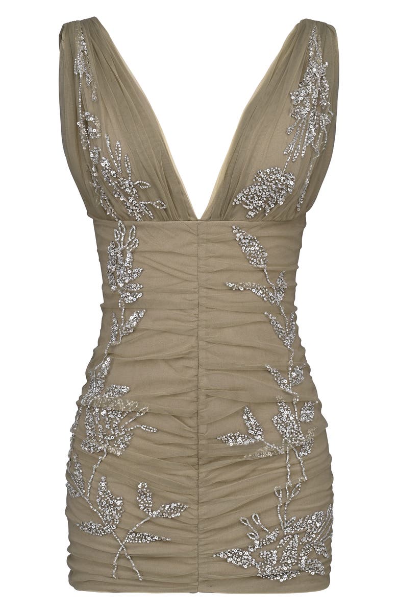 HOUSE OF CB Iolana Embellished Tulle Minidress, Alternate, color, Silver