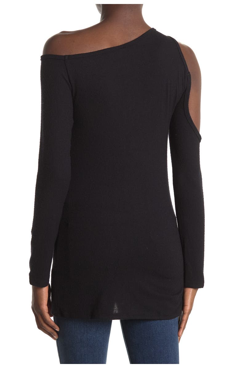 GO COUTURE Tie Dye Cold Shoulder Top, Alternate, color, Black Tie Dye 1