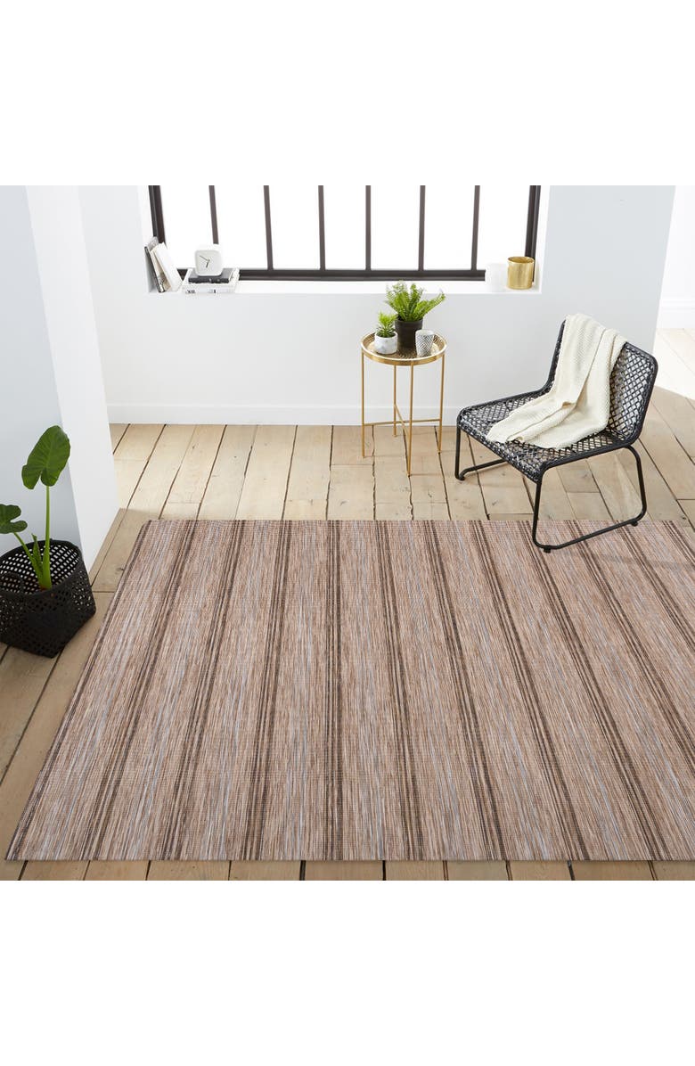 JONATHAN Y Bo Modern Farmhouse Wide Stripe Indoor/Outdoor Area Rug, Alternate, color, Brown/Natural