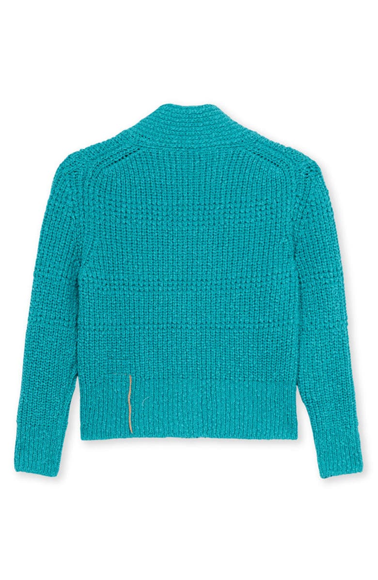 Fortela Navajo Style Open Knit Cardigan, Alternate, color, Turquoise