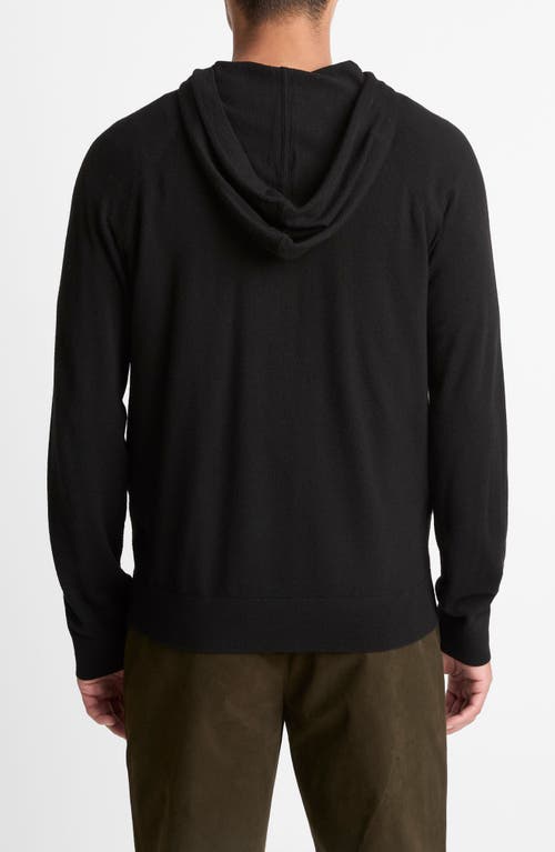 Vince Wool & Cashmere Hooded Sweater In Black