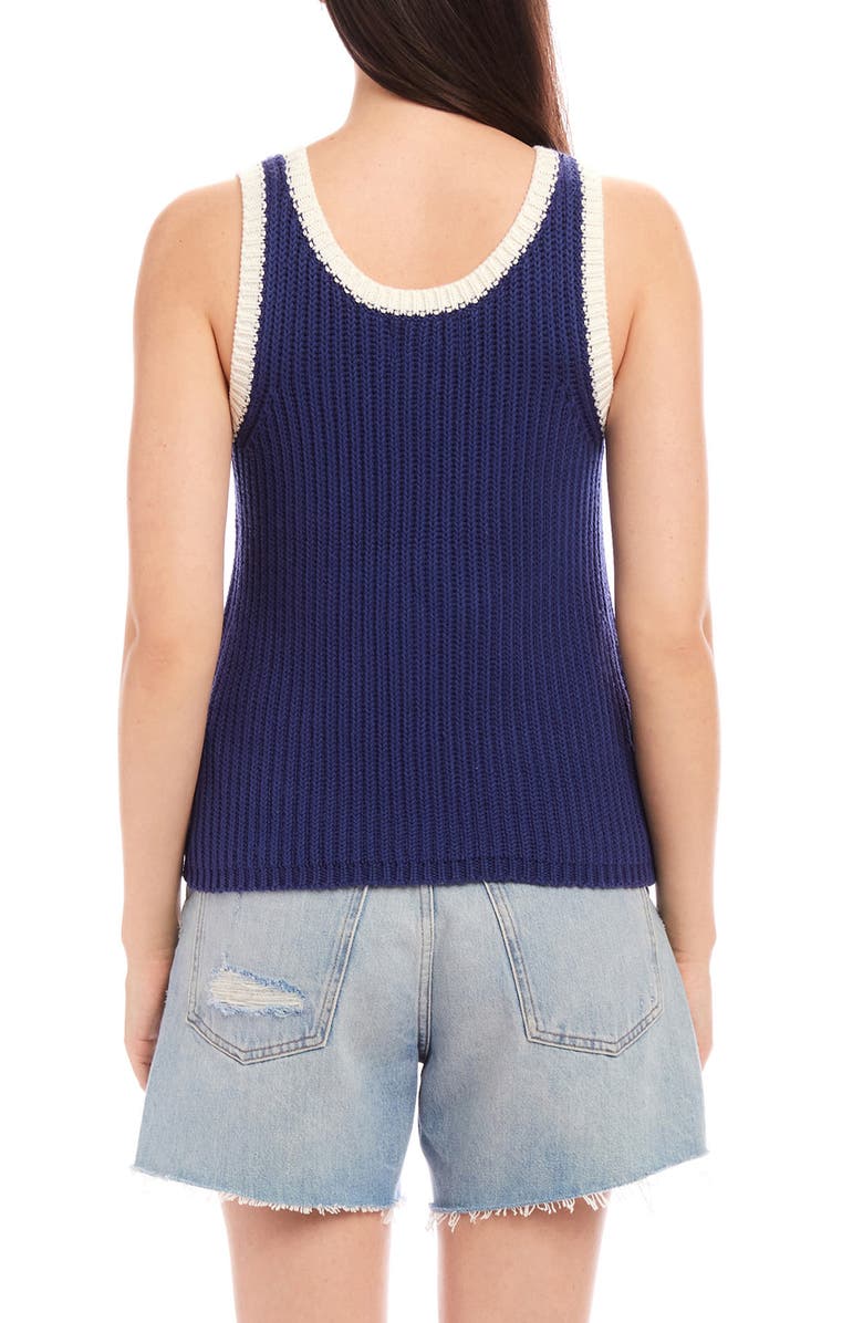 FIFTEEN TWENTY Nicole Contrast Trim Sweater Vest, Alternate, color, Marine Blue