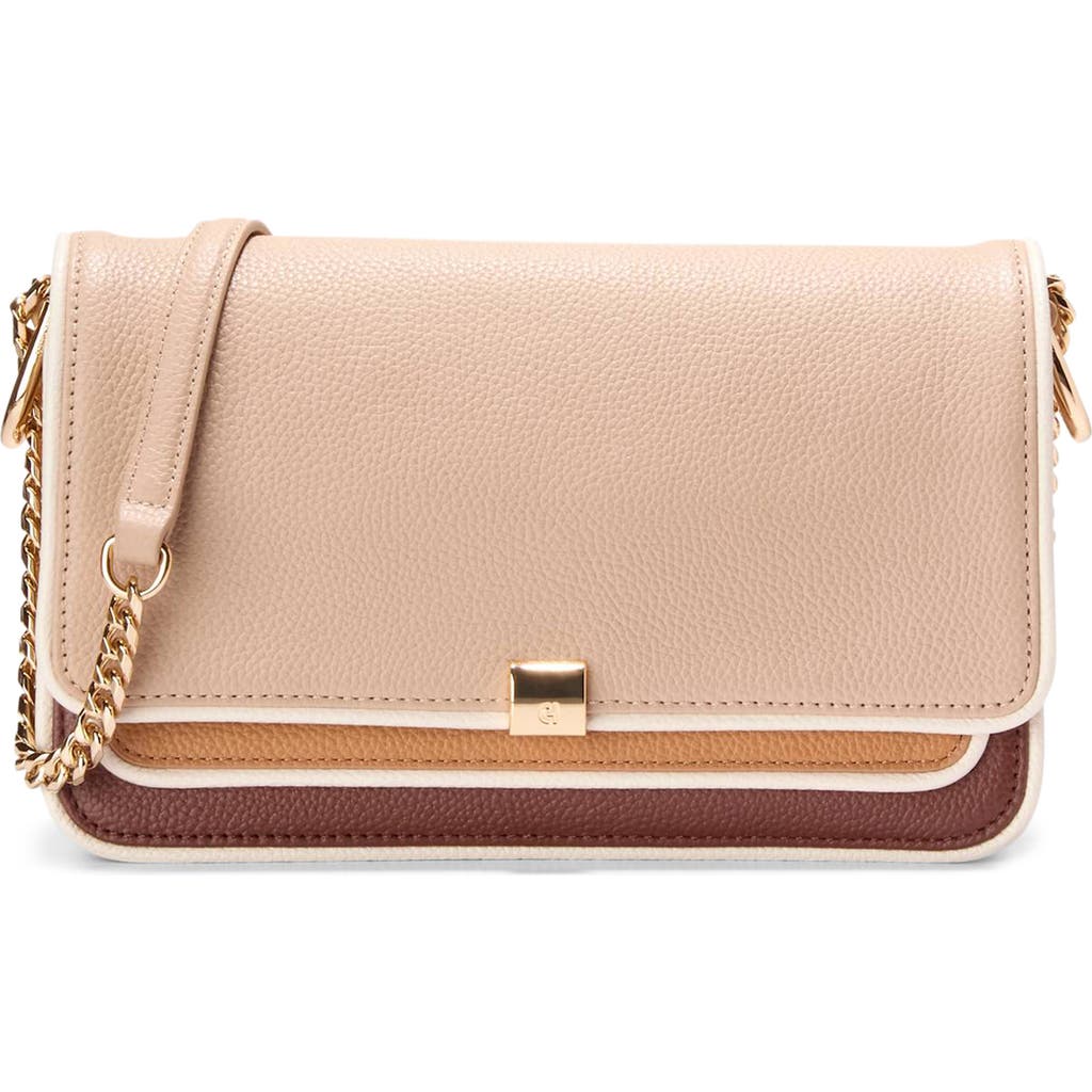 Cole Haan Daniella Leather Chain Shoulder Bag In Soft Buff/cuoio/ivory