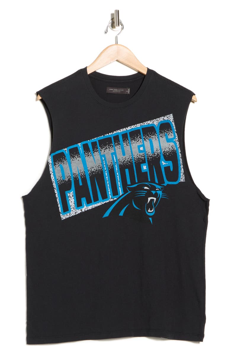 Junk Food NFL Panthers Cotton Graphic Muscle Tee, Alternate, color, True Black