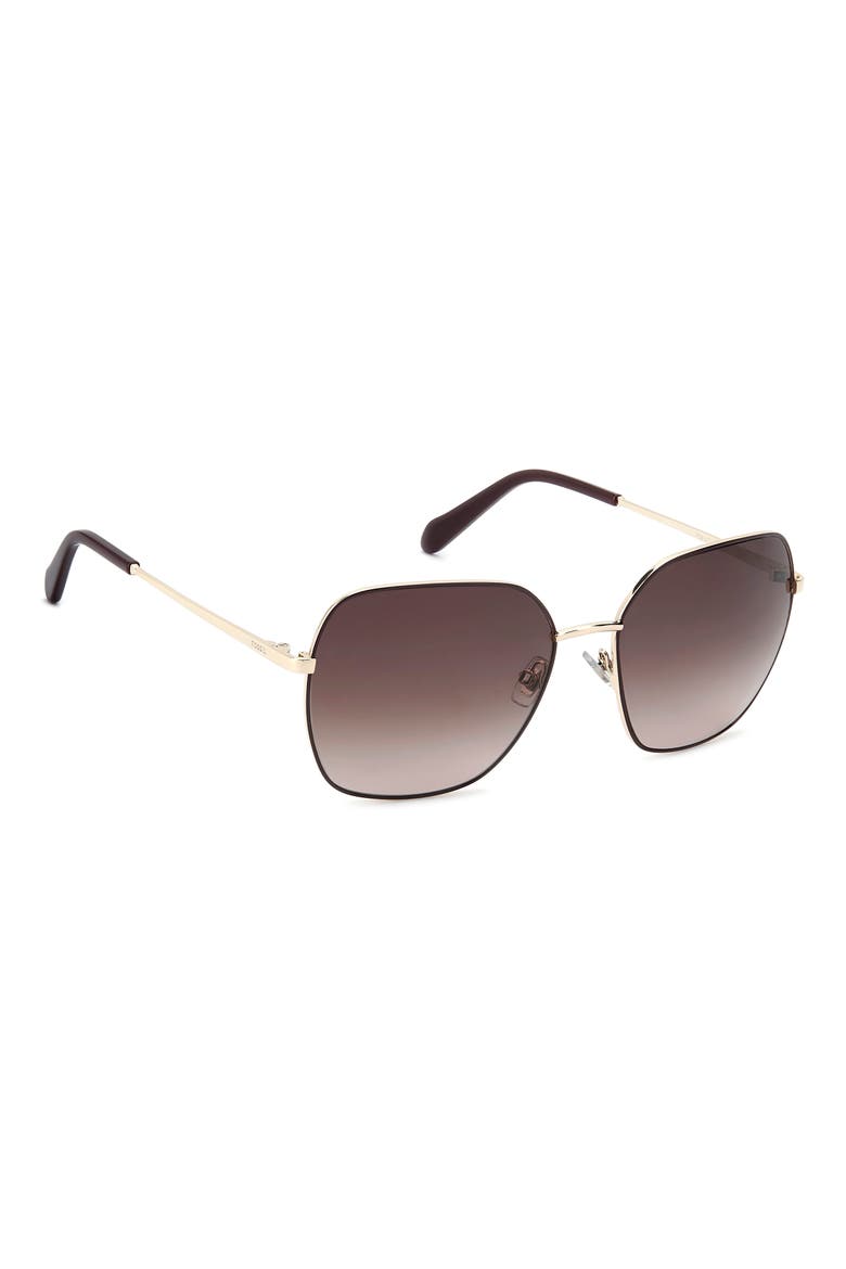 59mm Square Sunglasses, Alternate, color, RASPBERRY/ BROWN SF