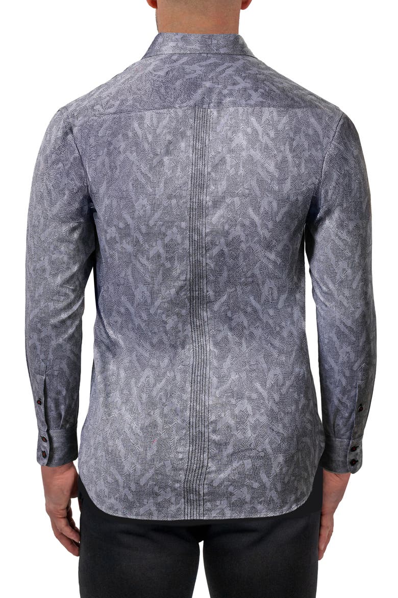 Pintuck Textured Cotton Button Up Shirt, Alternate, color, GREY