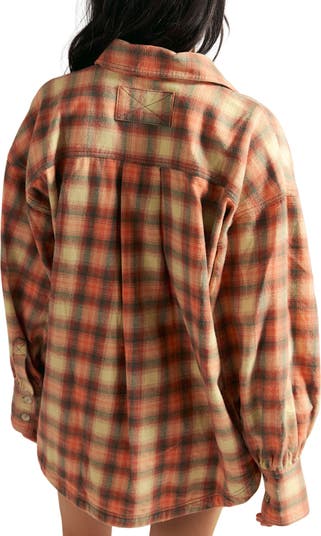 Ashley Oversize Plaid Cotton Button-Up Shirt