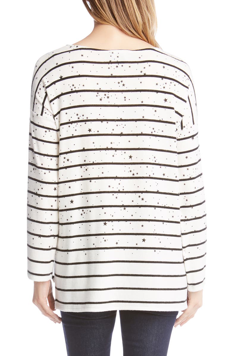 Karen Kane Star Printed Stripe Sweater, Alternate, color, 
