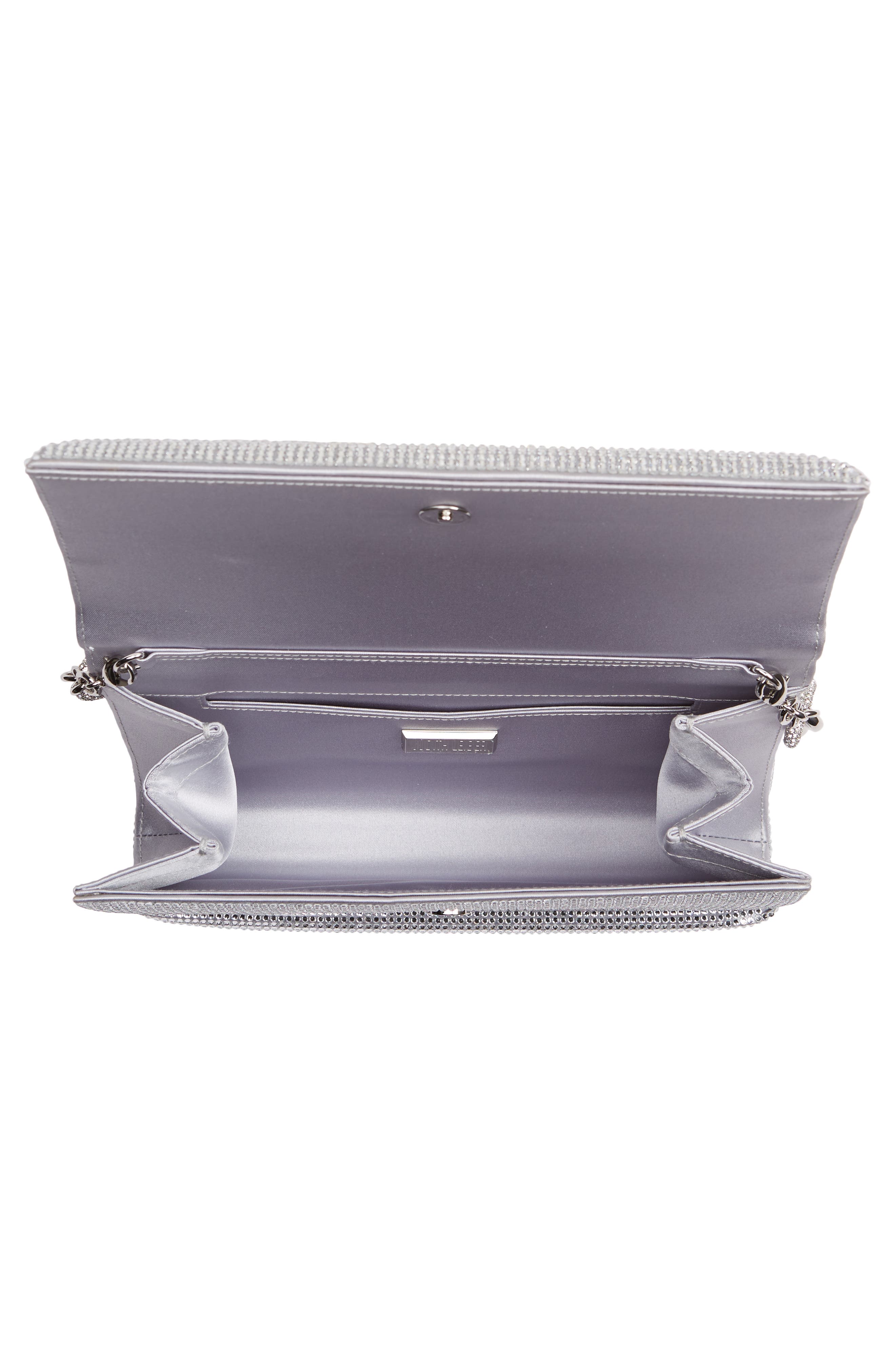 Fizzoni Crystal Pillow Clutch, Alternate, color, SILVER RHINE