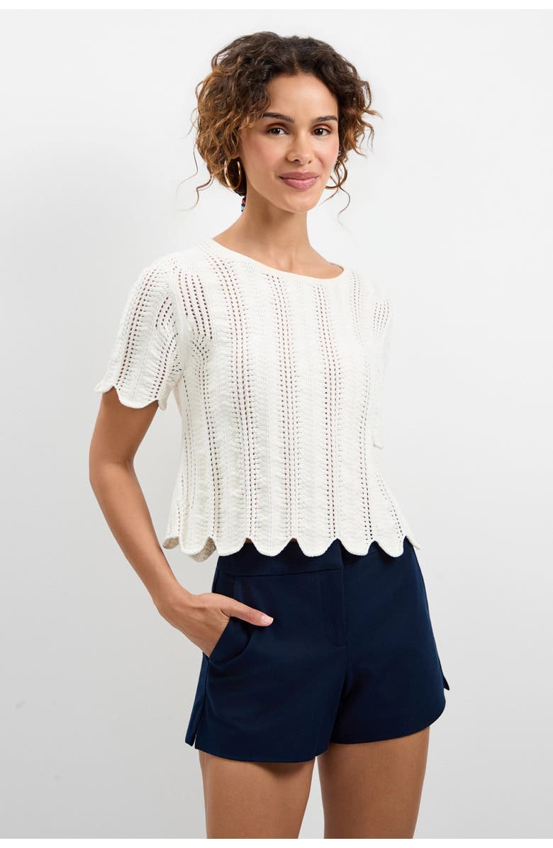 Trina Turk Playa Largo Wavy Knit Top, Alternate, color, Whitewash