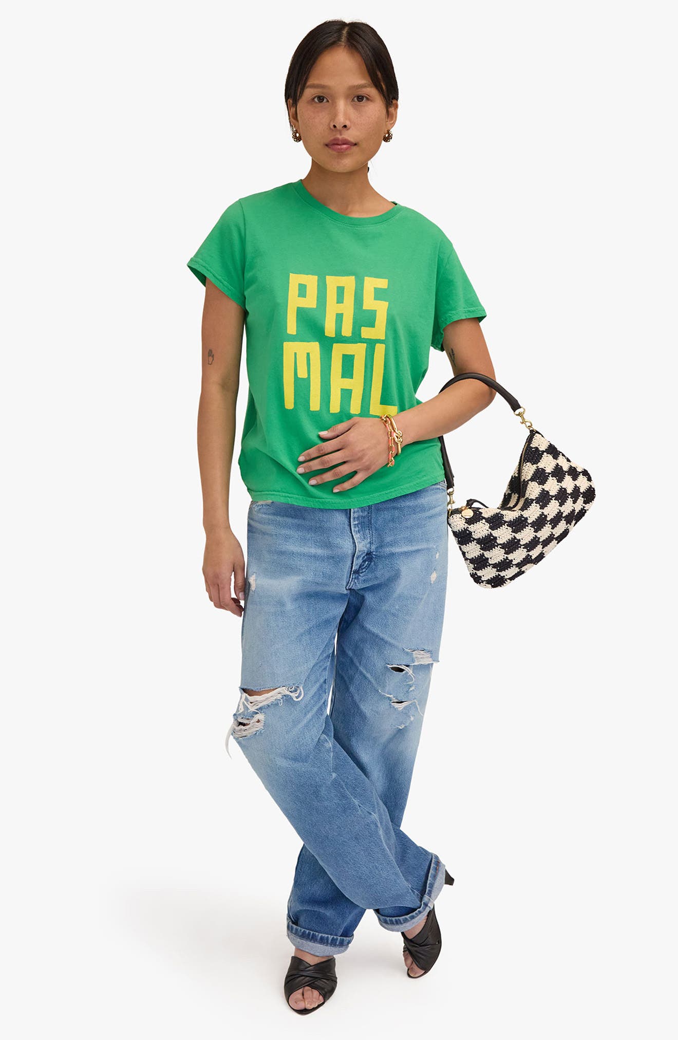 Clare V. Petit Moyen Crochet Cotton Messenger Bag, Alternate, color, 