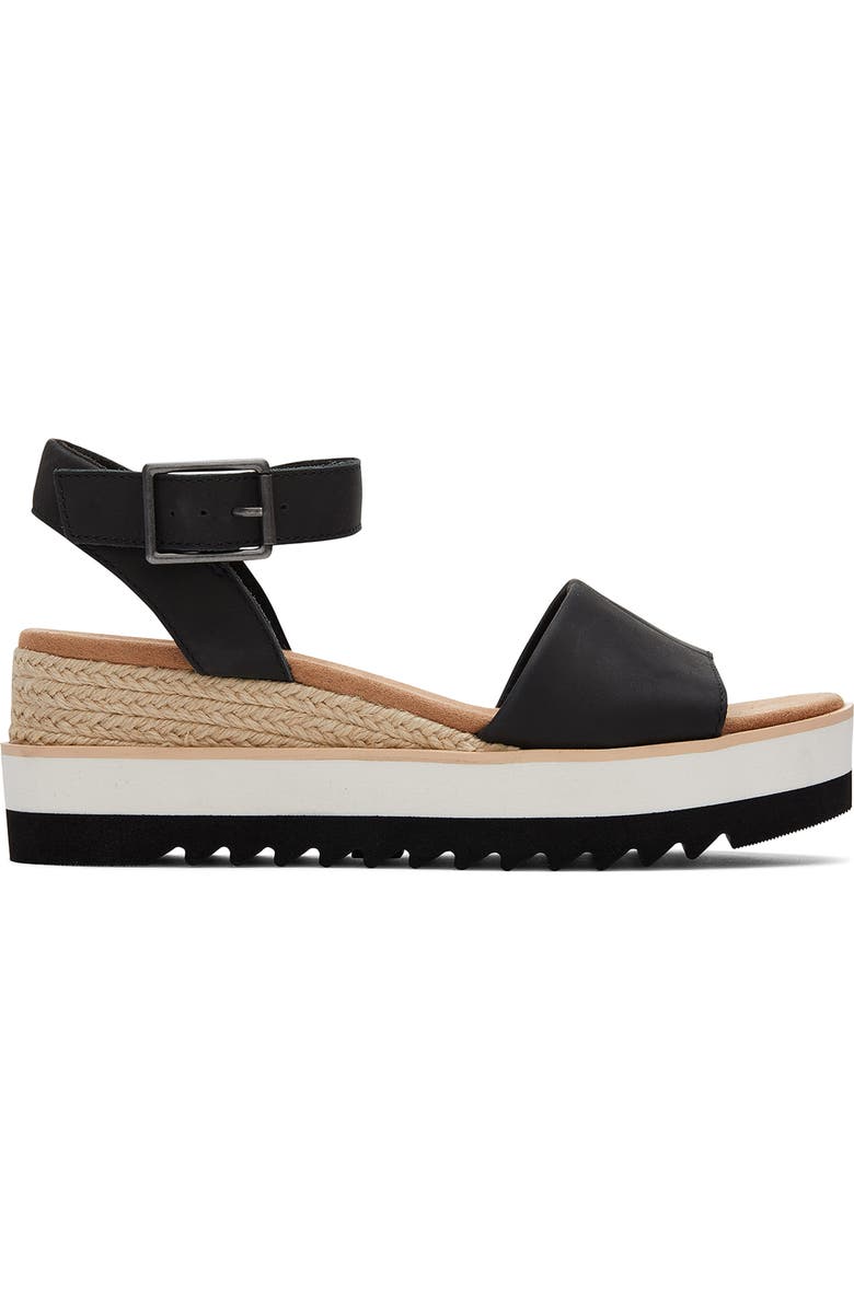 TOMS Diana Platform Wedge Sandal, Alternate, color, Black Canvas