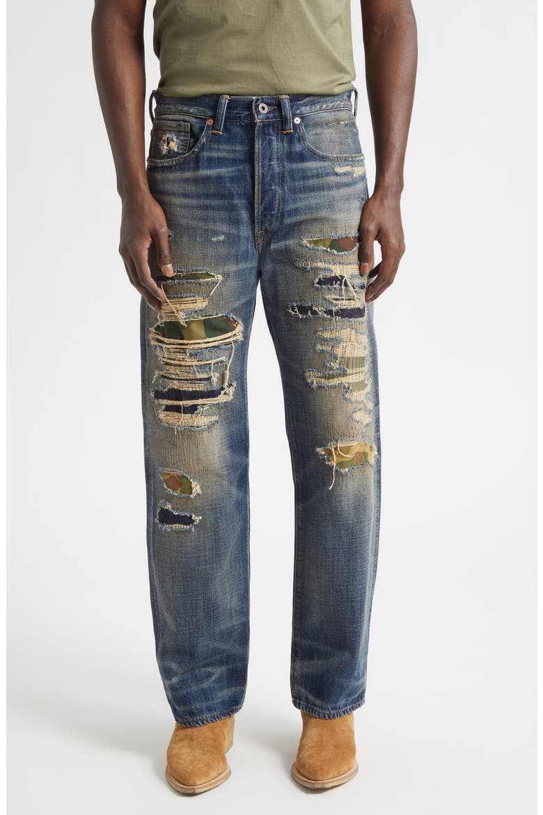 Relaxed Fit Ripped & Repaired Straight Leg Jeans (Men) | Nordstrom