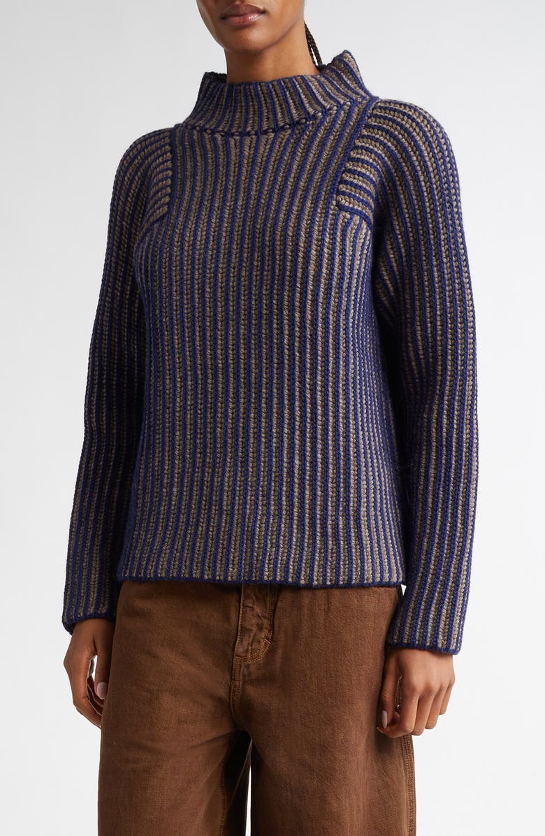 Eckhaus Latta Chalet Funnel Neck Wool Sweater, Main, color,