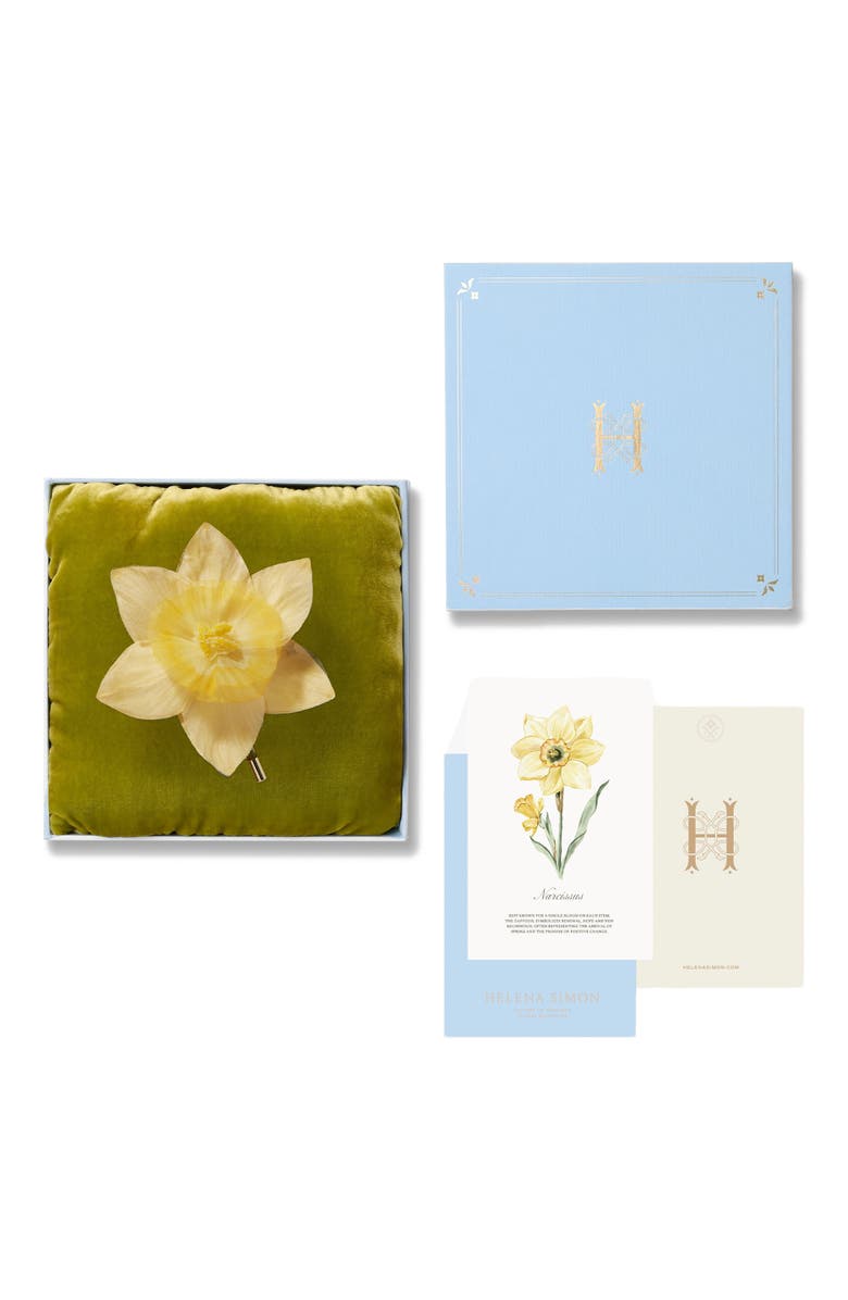 Helena Simon The Daffodil Floral Brooch, Alternate, color, Yellow