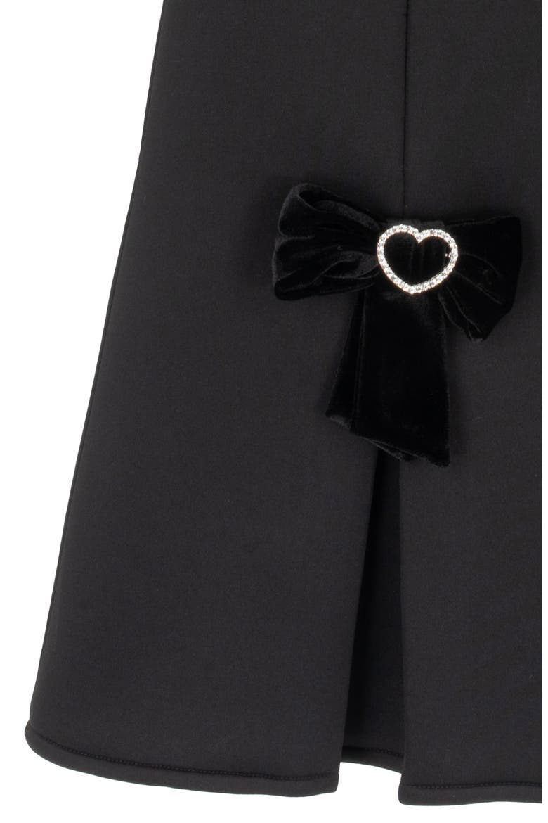 Kids' Pearl Trim Scuba Dress, Alternate, color, BLACK