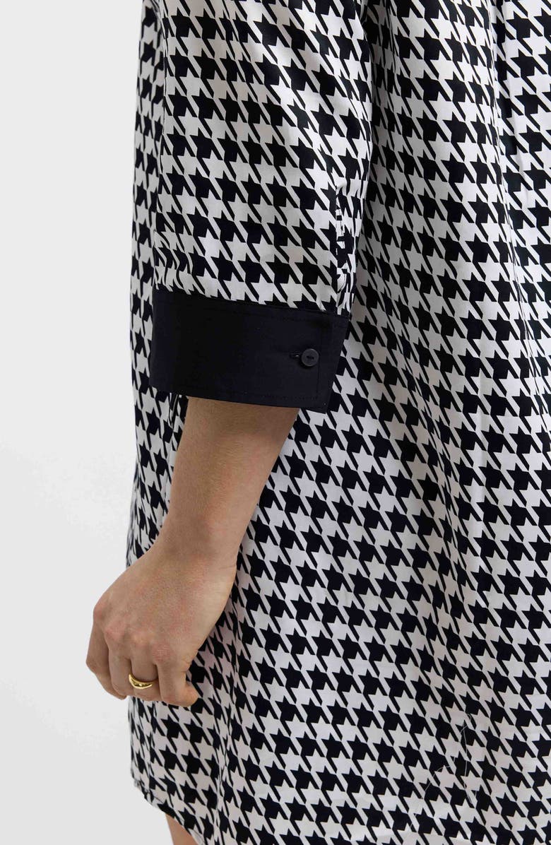 Foxcroft Sloane Houndstooth Cotton Shirtdress, Alternate, color, Black/ White