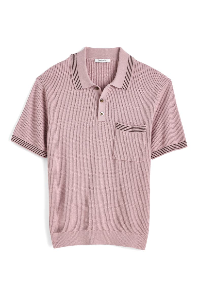 Tipped Sweater Polo, Main, color, PALE THISTLE