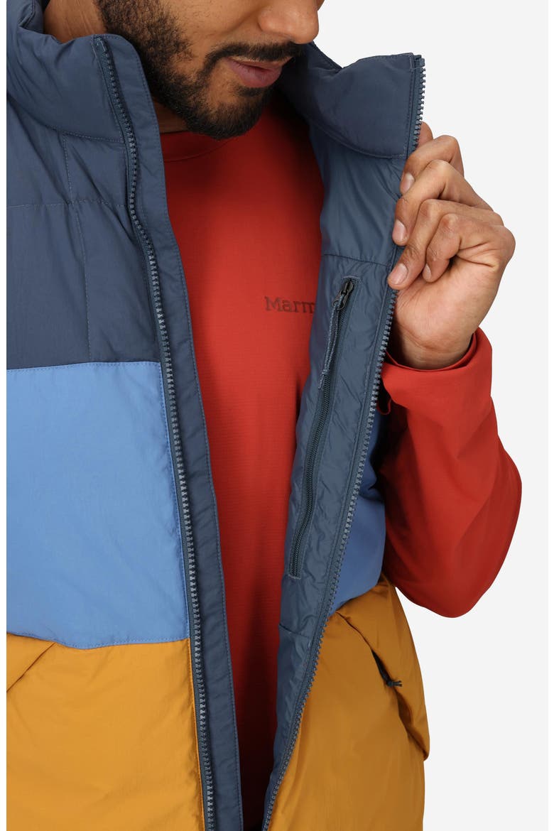 Ares Packable Recycled Nylon 700 Fill Power Down Puffer Vest, Alternate, color, THUNDER/ RAIN CLOUD/ HONEY