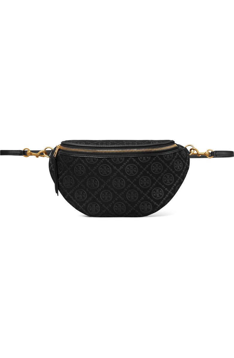 Tory Burch T Monogram Jacquard Belt Bag, Main, color, Black