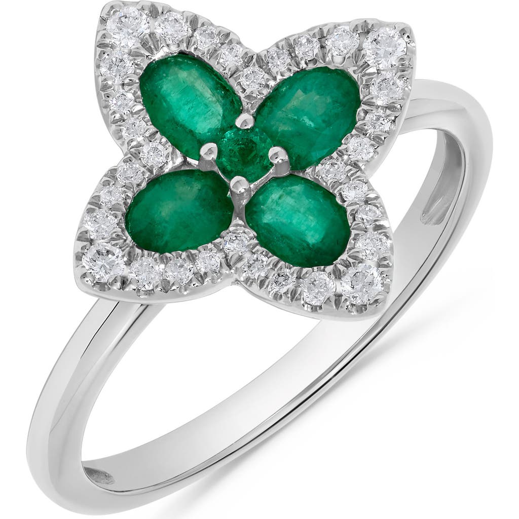 H.j. Namdar Emerald & Diamond Flower Ring