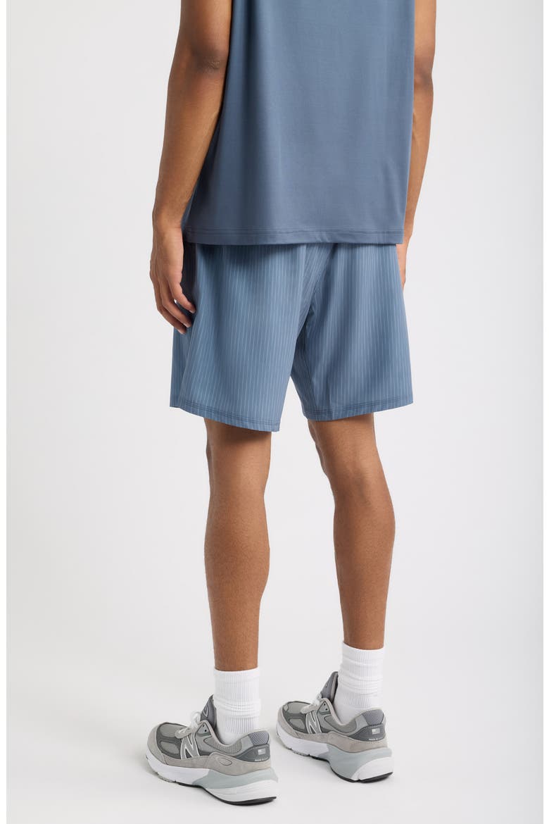 Runner Tech Pinstriped Performance Shorts, Alternate, color, NAVY