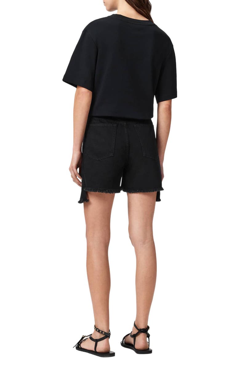 AllSaints Frankie Cutoff Denim Shorts, Alternate, color, Black
