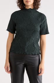 Adrianna Papell Floral Textured Knit Top