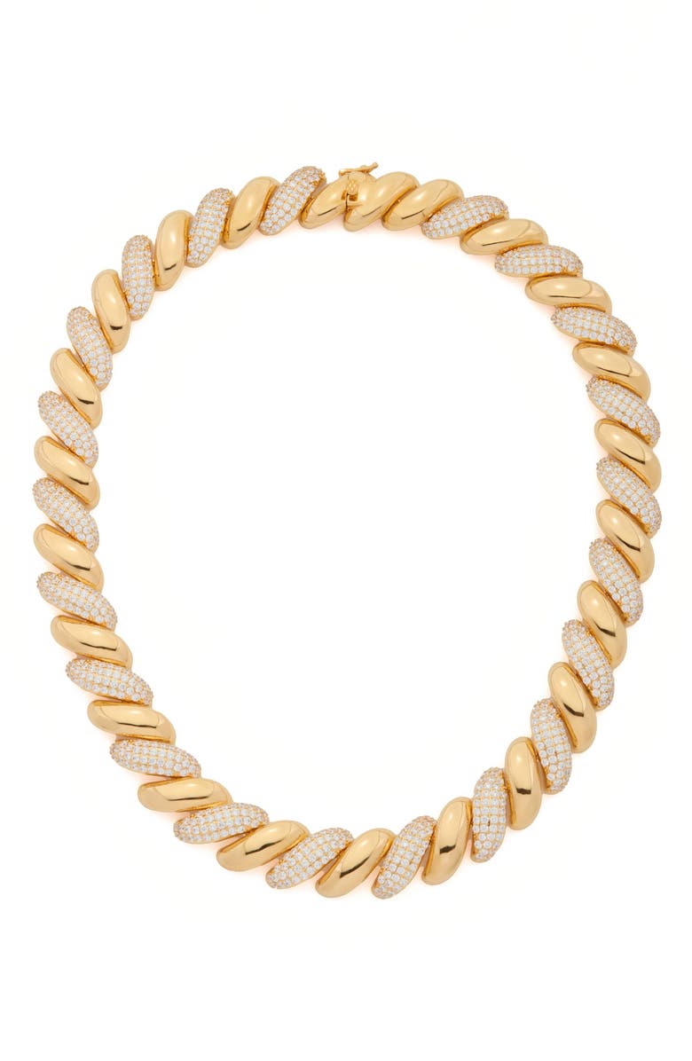 st. Moran Pavé Twist Necklace, Main, color, Gold
